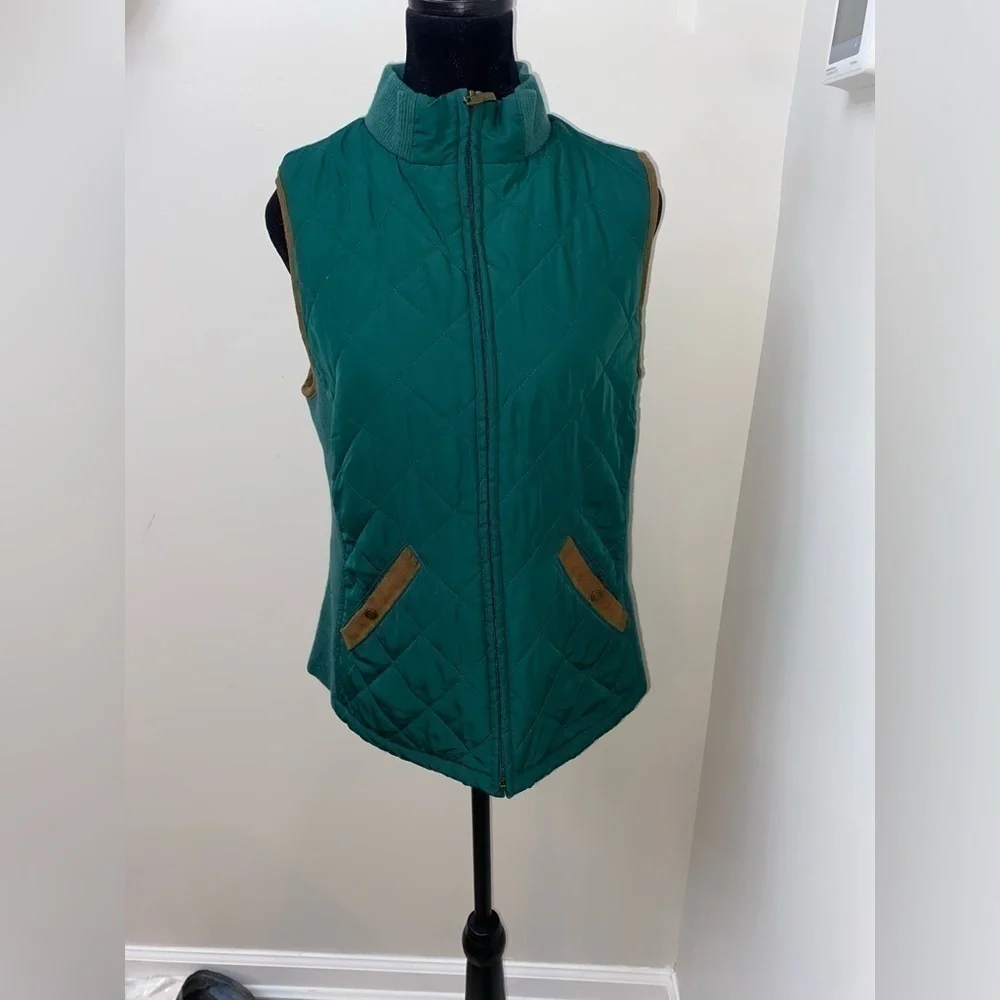 Croft & Barrow Womens Green Quilted Vest Size Small - Picture 2 of 5